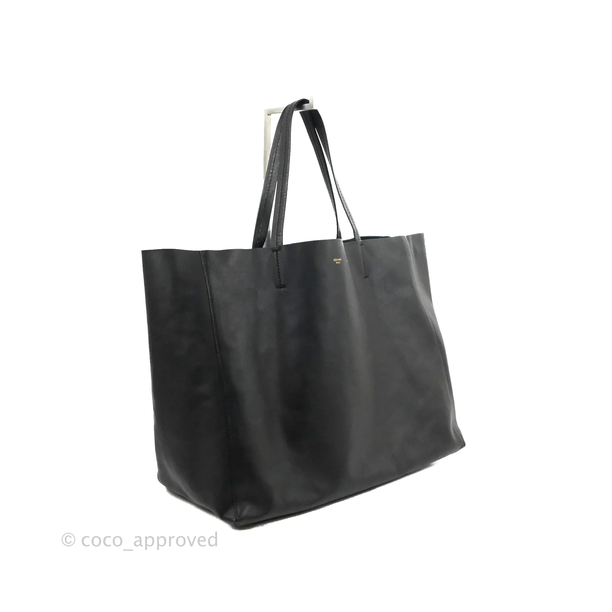 Celine Large Horizontal Cabas Tote Bag in Black Calfskin Leather - Perfect for Work, Travel & Everyday Luxury Handbag