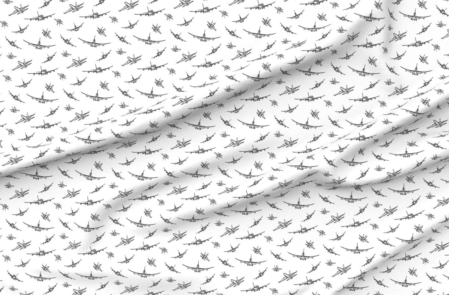 Small Airplane Pilot Print Velvet Fabric by The Yard - Upholstery, Quilting & Apparel Material for Boys Room Decor, Nursery Bedding & Home Furnishings | Perfect for DIY Projects, Curtains & Throw Pillows