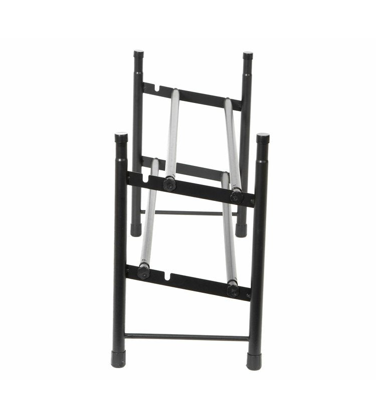 2-Tier Extendable Shoe Rack for Closet - Space Saving Black Shoe Organizer - Perfect for Entryway, Bedroom & Small Spaces