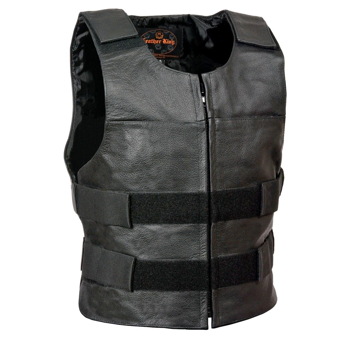 Milwaukee Leather Men's Classic Collarless Motorcycle Biker Rider Vest | Genuine Leather Jacket for Harley Davidson & Cruiser Riders | Perfect for Riding, Motorcycle Shows & Casual Outfits