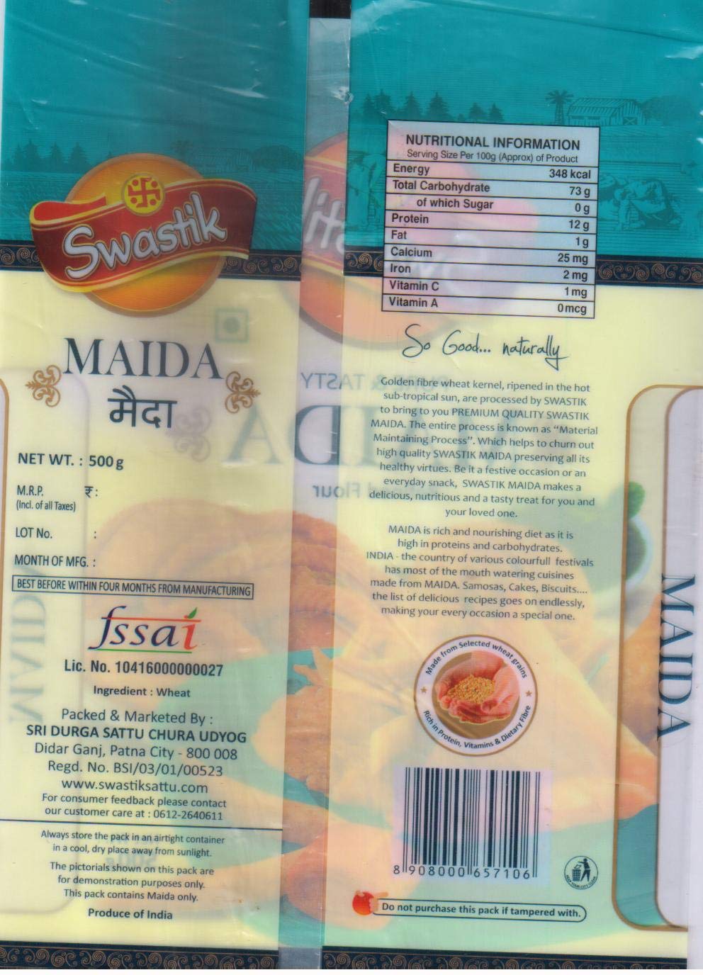 SWASTIK MAIDA 2.5 KG All Purpose Flour - Premium Quality Indian Wheat Flour for Baking, Cooking & Roti Making - Perfect for Home Chefs & Restaurants