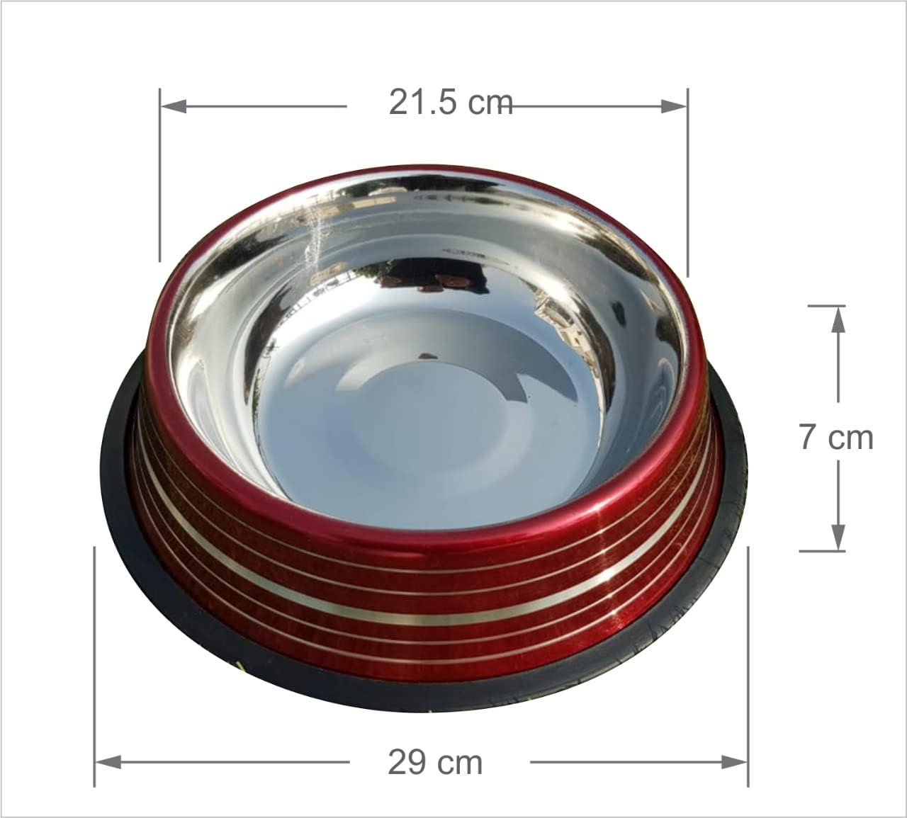 Premium Stainless Steel Dog Bowl with Non-Slip Base - Extra Large Pet Food & Water Dish for Large Breed Dogs - Perfect for Indoor & Outdoor Feeding