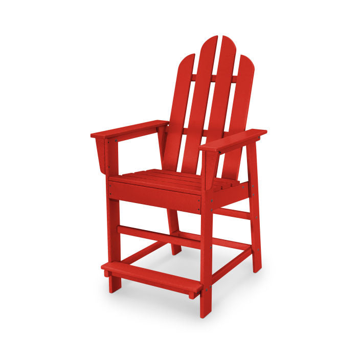 POLYWOOD Long Island Counter Height Chair - Durable Outdoor & Indoor Bar Stool for Kitchen, Patio, Deck - Weather-Resistant Recycled Plastic - Comfortable Back Support - Perfect for Dining & Entertaining