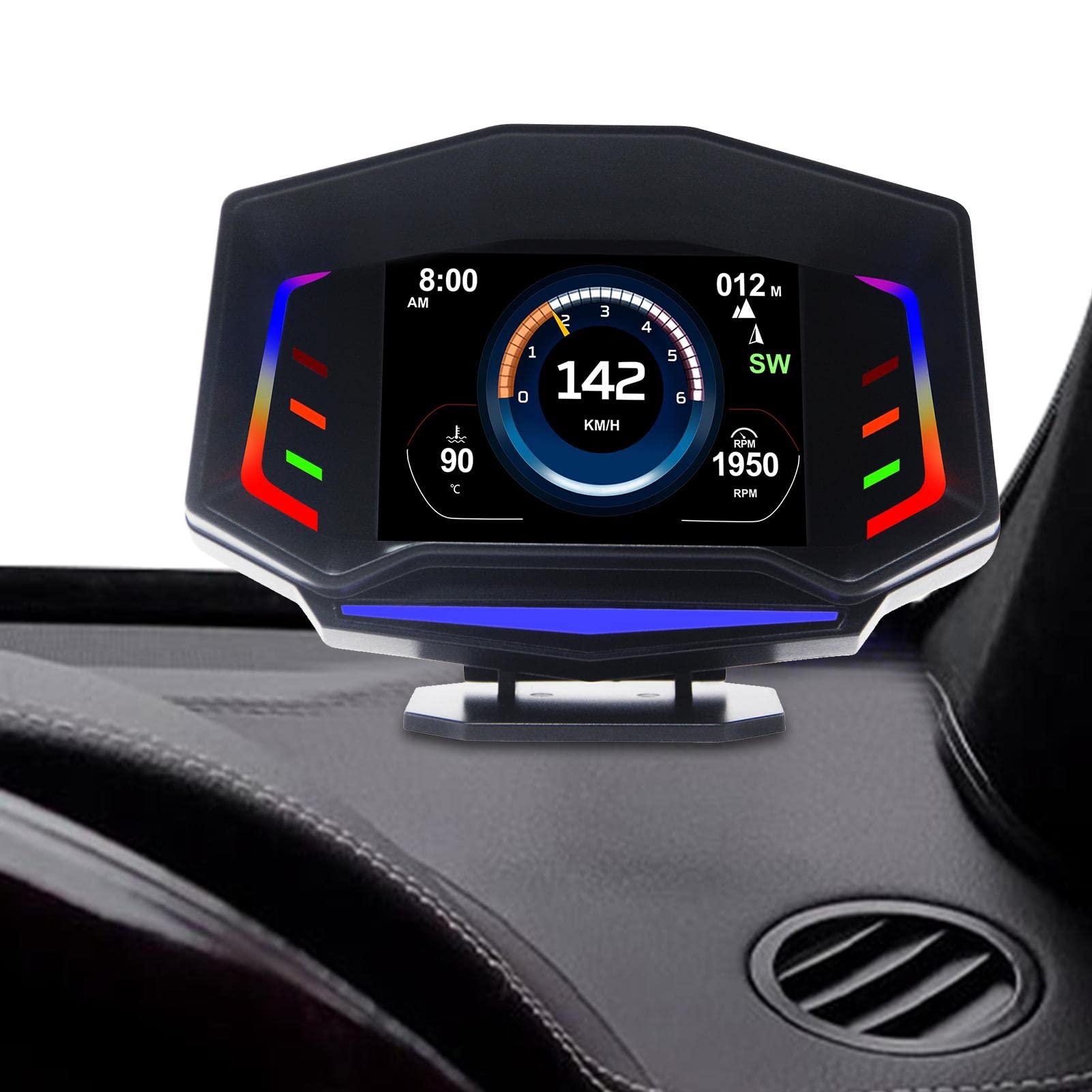 3 Car Head Up Display (HUD) - Large LCD Screen with Speed Alarm & Trip Meter | Universal Vehicle HUD Projector for Safe Driving | Perfect for Night Driving, Long Road Trips & Speed Monitoring