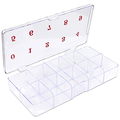 Sminakh 2 Pack Empty Nail Tip Storage Box - Transparent Acrylic Nail Organizer with Sections for False Nails, Press On Nails & Nail Art Supplies - Perfect for Salon, Home Manicure & Nail Technician Use