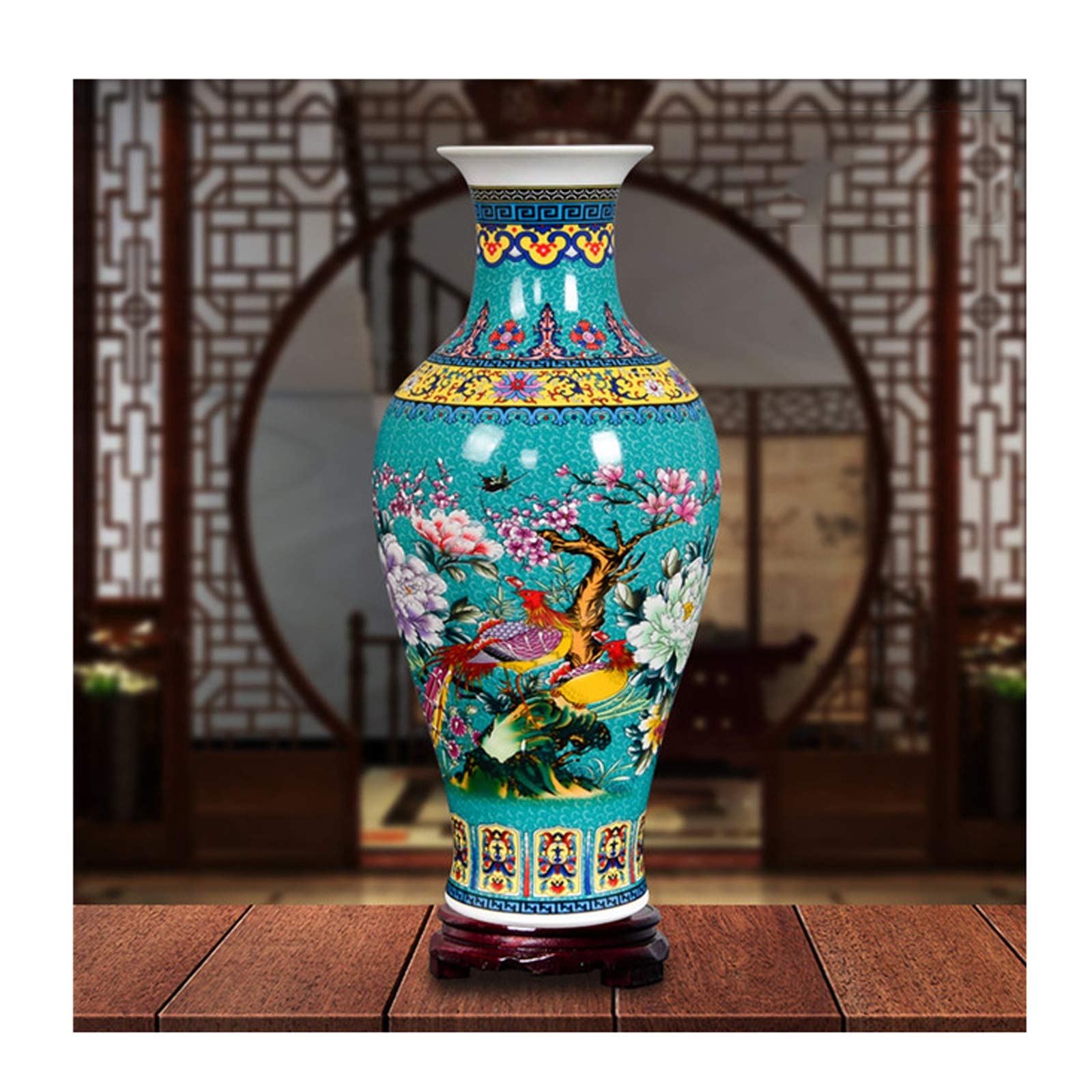Antique Enamel Floor Vase - Large Jingdezhen Ceramic Vase, European Style Home Decor for Living Room, TV Cabinet, Entryway - Handcrafted Chinese Porcelain Vase (Color: H) | Perfect for Centerpieces, Wedding Decor & Luxury Interior Design
