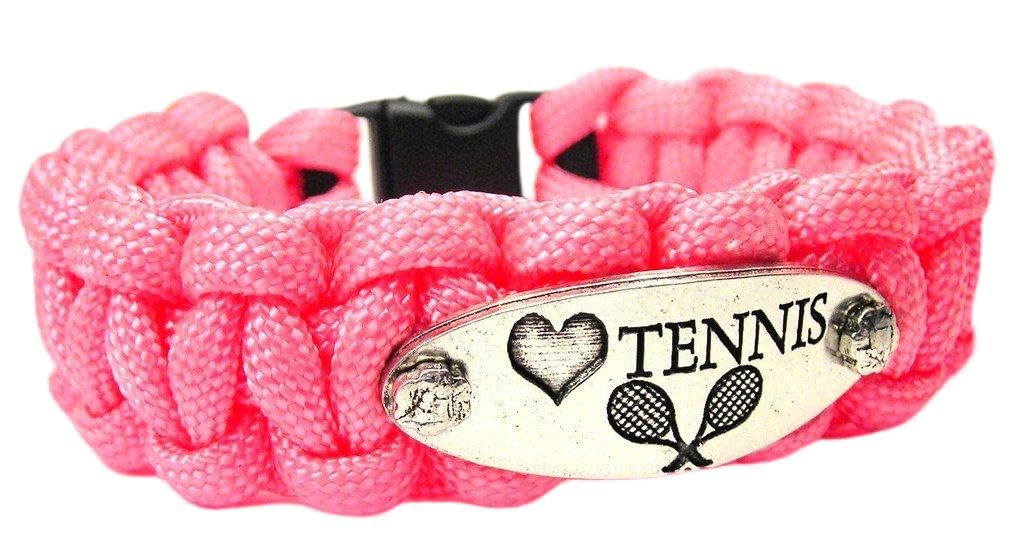Premium 550 Paracord Bracelet in Rose Pink - Durable Survival Bracelet for Tennis Lovers, Outdoor Adventures & Emergency Preparedness