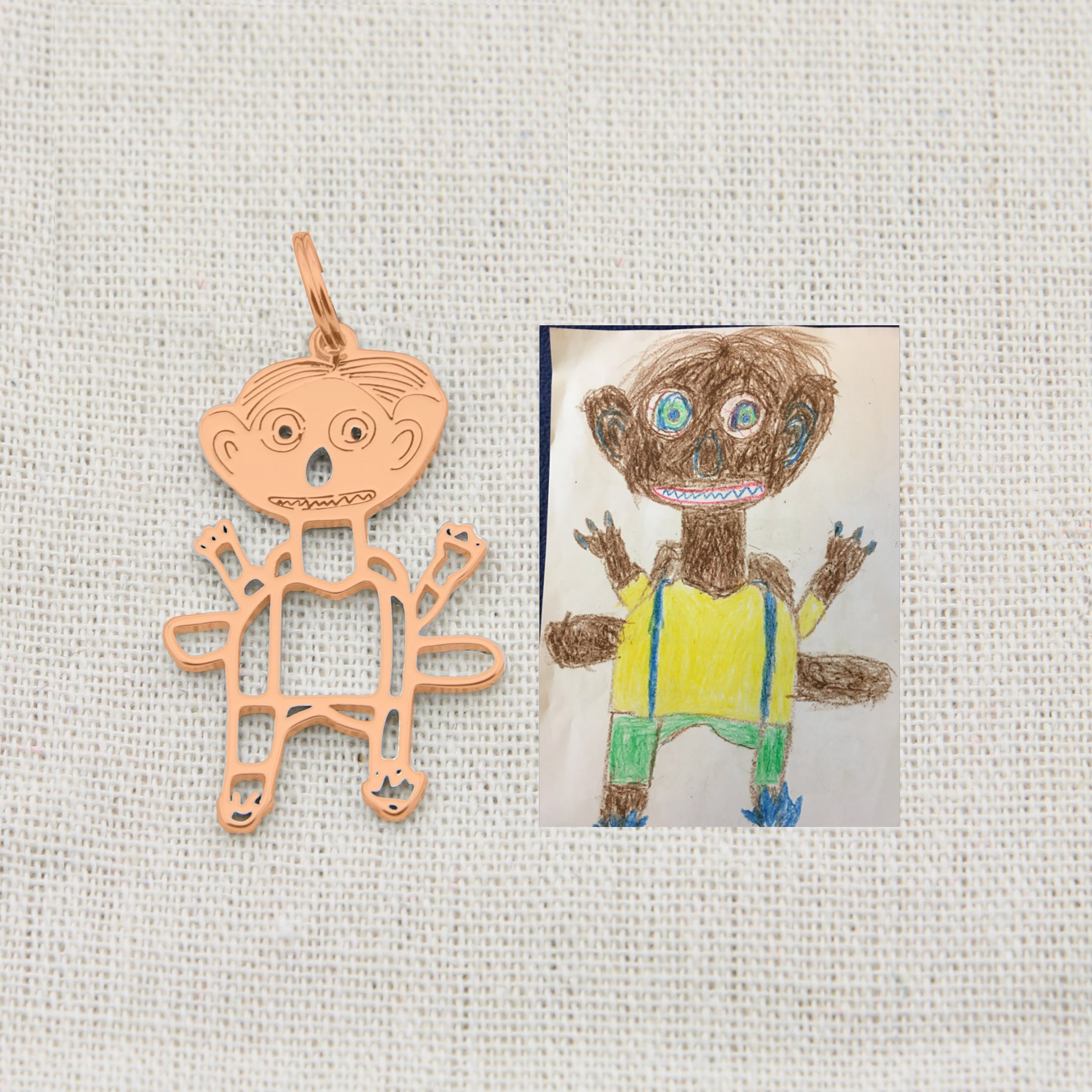 Personalized Kids Drawing Necklace - Custom Stainless Steel Pendant with Children's Artwork - Perfect Gift for Birthdays, Mother's Day & Family Keepsakes