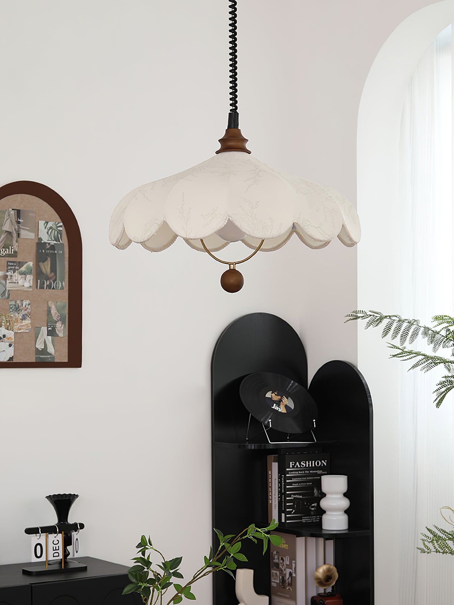Handmade Lily Fabric Pendant Light - Elegant Floral Hanging Lamp for Bedroom, Living Room & Nursery Decor | Boho Chic Home Lighting