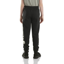 Youth Boys Fleece Logo Sweatpants - Caviar Black | Comfortable Jogger Pants for School, Sports & Casual Wear