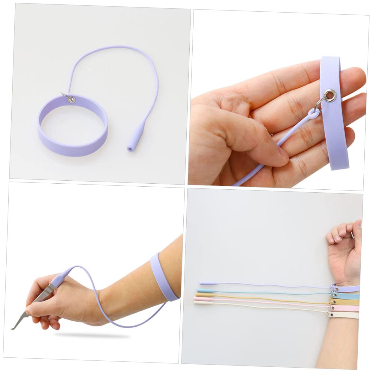 Premium Silicone Eyelash Tweezer Bracelet - Ergonomic Lash Applicator Wristband for Professional Eyelash Extensions (Purple) | Perfect for Salon, Home Use & DIY Beauty