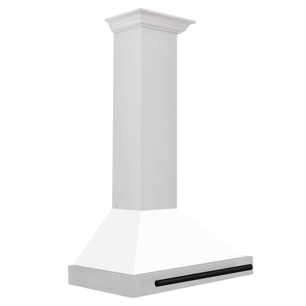 ZLINE KB4STZ WM30 30-Inch Convertible Stainless Steel Range Hood - White Matte Shell with Modern Accents | Powerful Kitchen Ventilation for Gas Stoves & Cooking Areas | Perfect for Home Chefs & Modern Kitchens