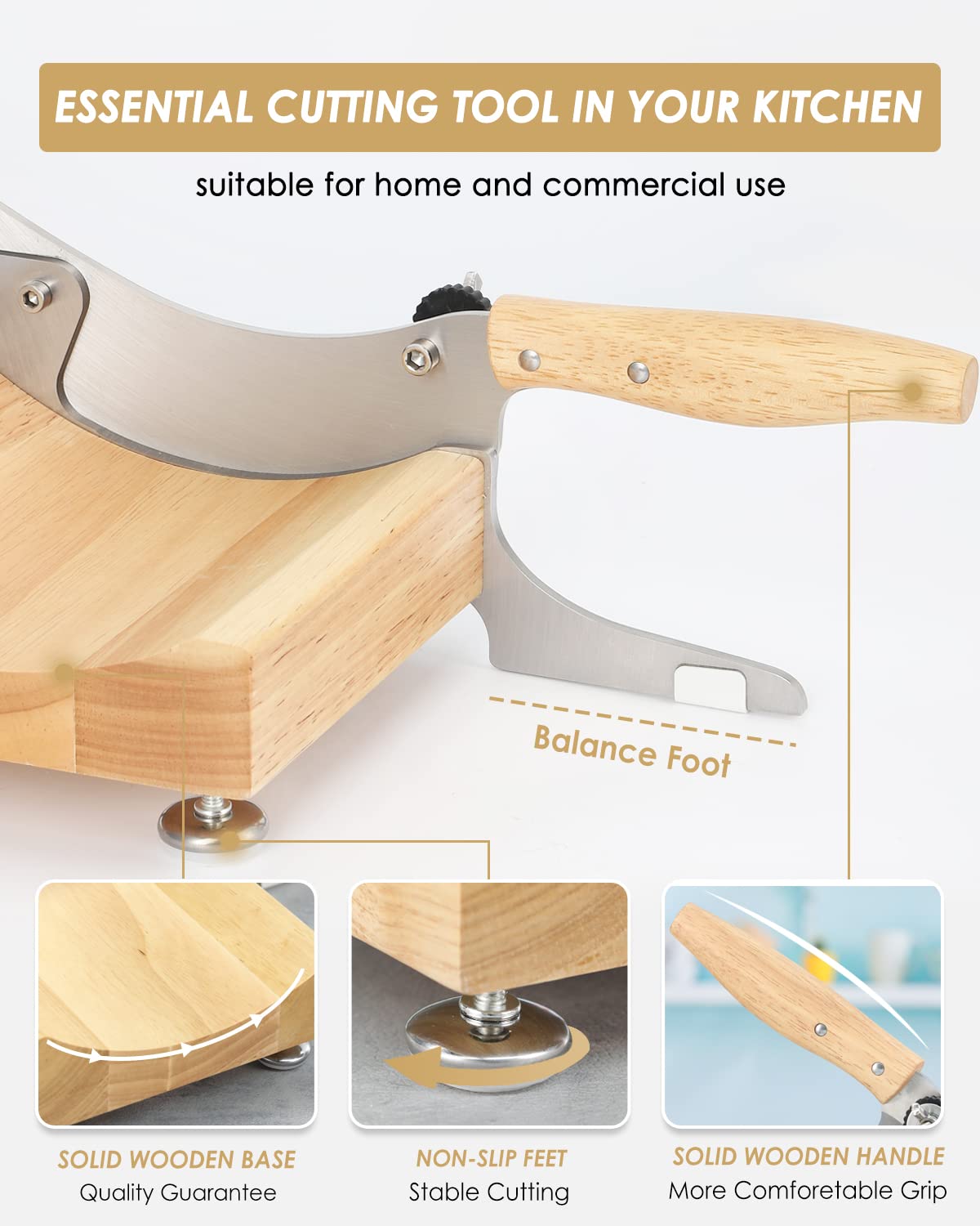 Premium Biltong Slicer & Beef Jerky Cutter - Adjustable Thickness 0-0.5