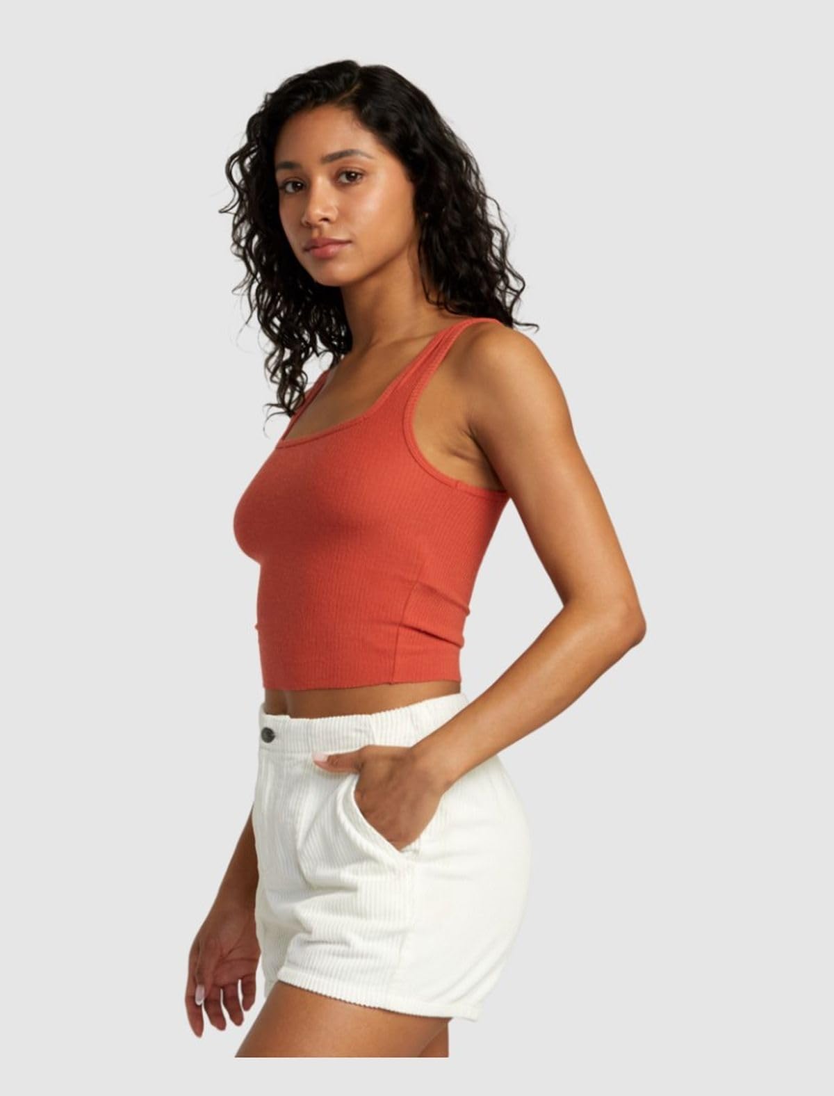 RVCA Women's High-Waisted Corduroy Shorts - Comfortable Stretch Daylight Shorts for Casual Wear, Summer Outfits & Beach Vacations