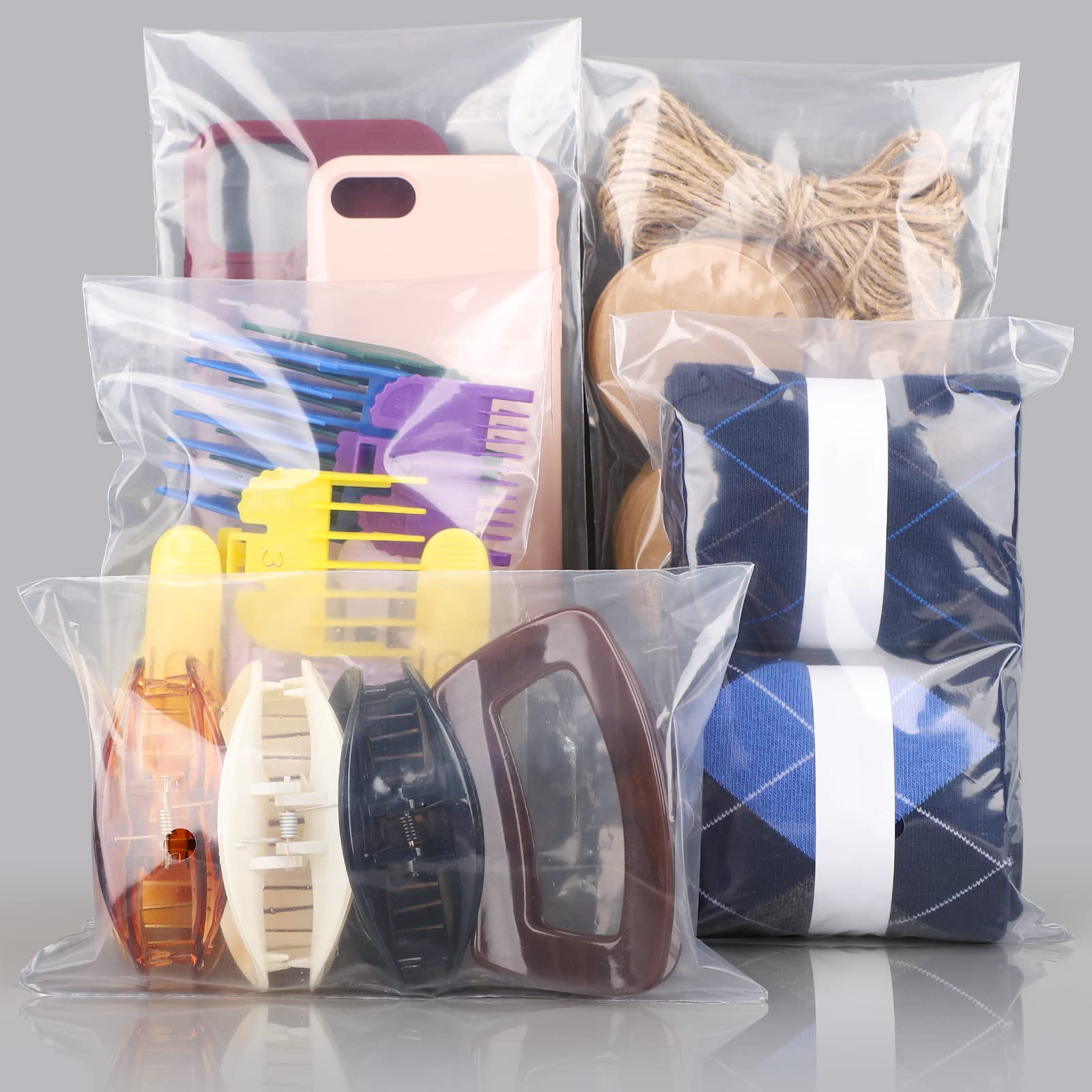 50Pcs 5x7 inch Clear Self Sealing Cookie Bags - Reusable for Bakery, Jewelry & Gifts