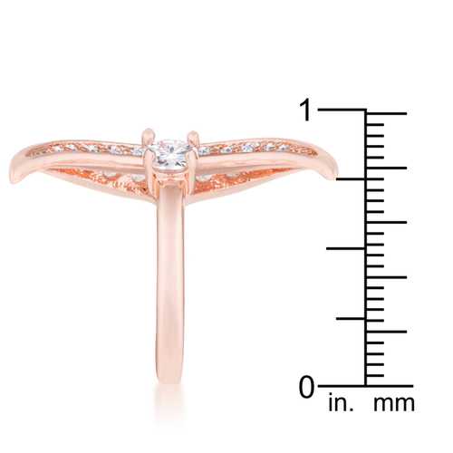 0.75 Carat Cubic Zirconia Rose Gold Delicate Ring for Women - Elegant Wedding, Engagement & Everyday Jewelry Gift