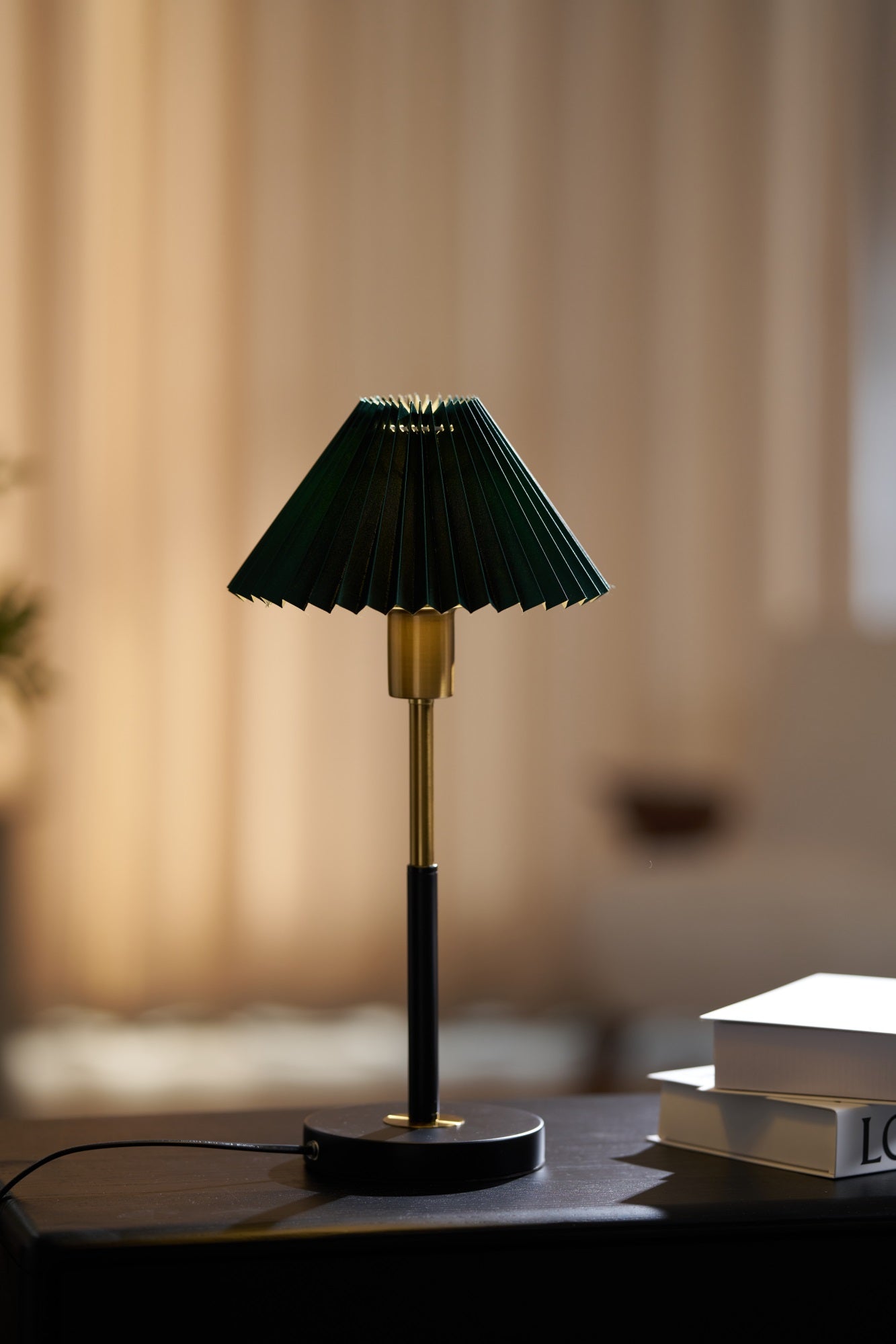 Lumi Pleated Table Lamp - Modern LED Desk Light for Bedroom, Office & Living Room - Adjustable Brightness & Warm White Light for Reading & Relaxation