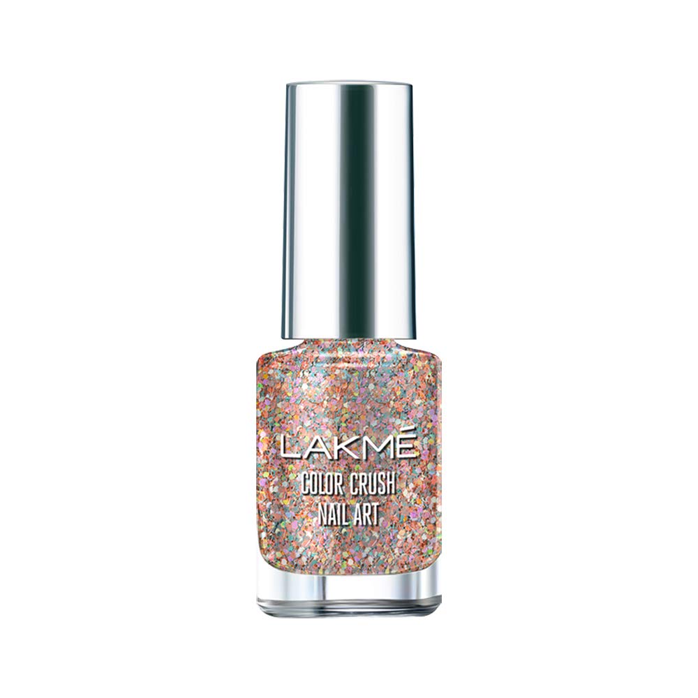 Lakmé Color Crush Nail Polish - T3 Multicolor (6ml) | Long-Lasting & Vibrant Shades for Manicure, Pedicure & Nail Art Designs