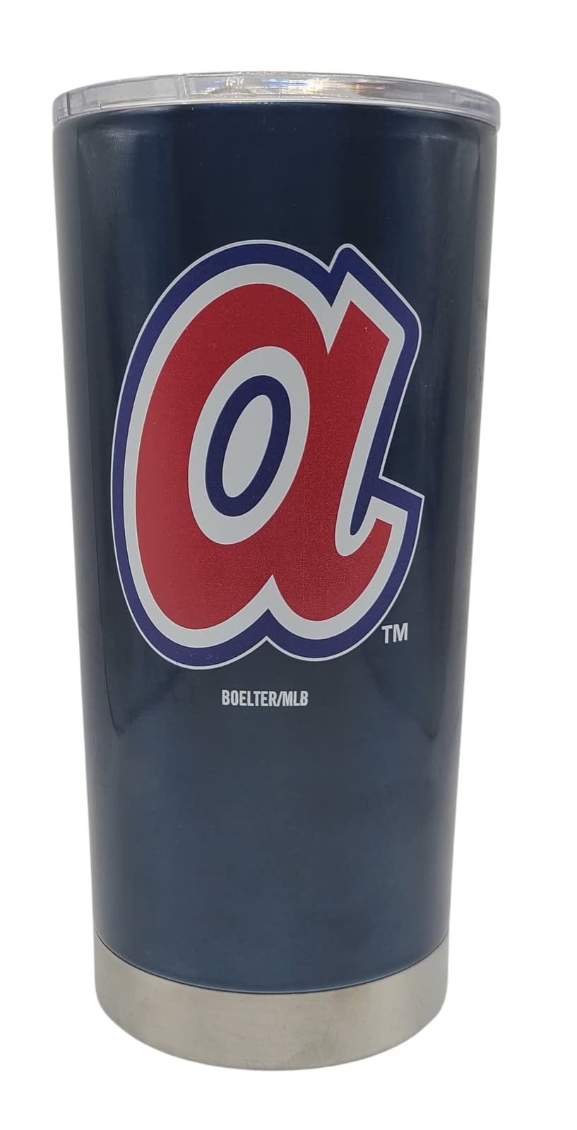 Official MLB Atlanta Braves Vintage Logo 20 oz Stainless Steel Double Wall Vacuum Insulated Travel Tumbler - Keeps Drinks Hot/Cold for Hours - Perfect for Baseball Games, Office & Outdoor Activities