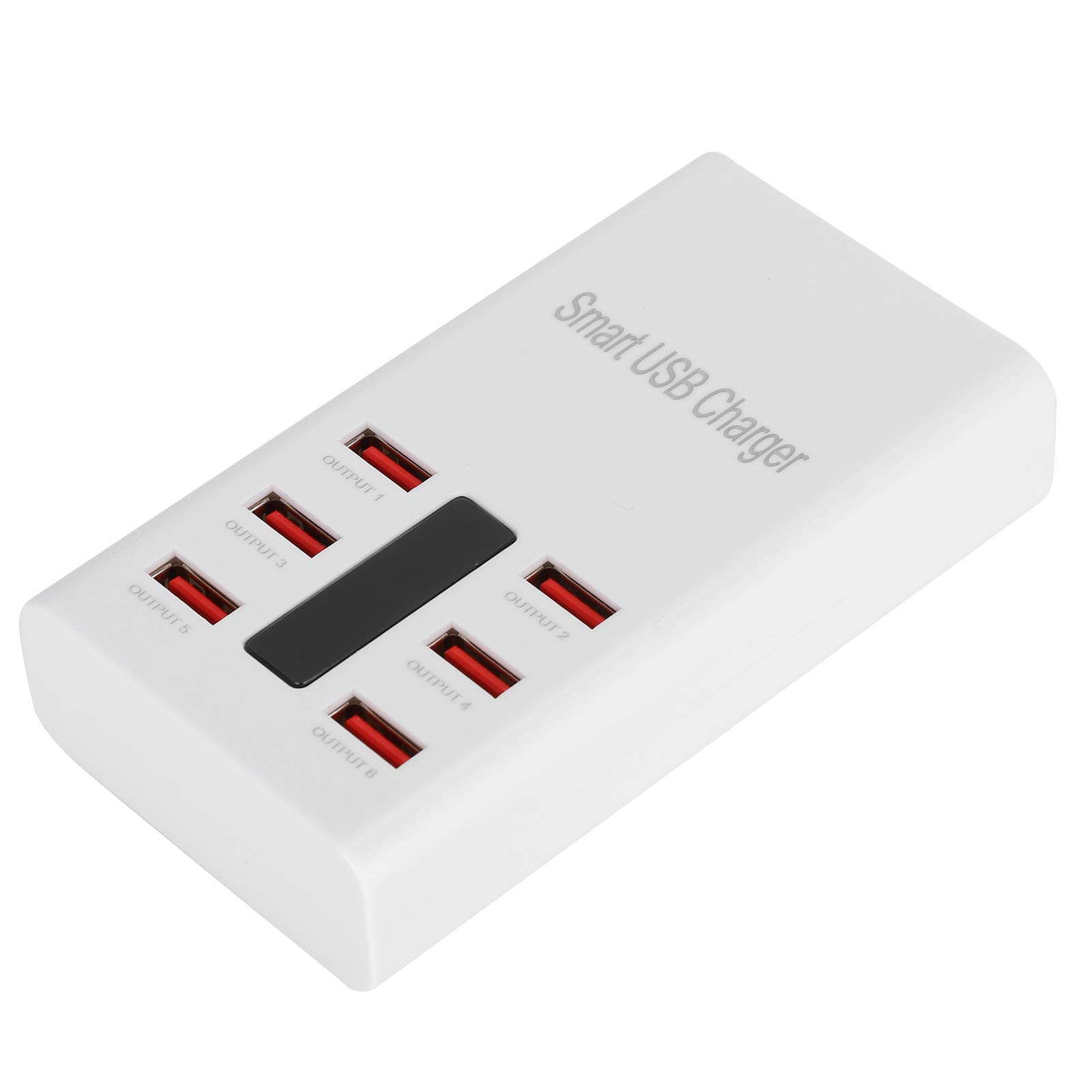 6-Port USB Fast Charger 30W with Smart Power Distribution - 100-240V Universal Input - 5V/6A Charging Adapter (US Plug) - Perfect for Home, Office & Travel Charging Multiple Devices