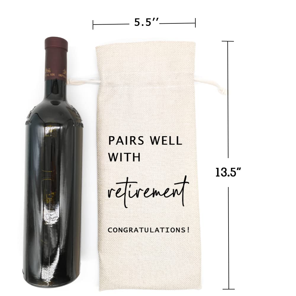 Elegant Retirement Wine Gift Bag - Perfect Retirement Gift for Men & Women - Thoughtful Leaving Present for Colleagues, Friends, Boss, Nurse or Teacher - Great for Farewell Parties & Retirement Celebrations