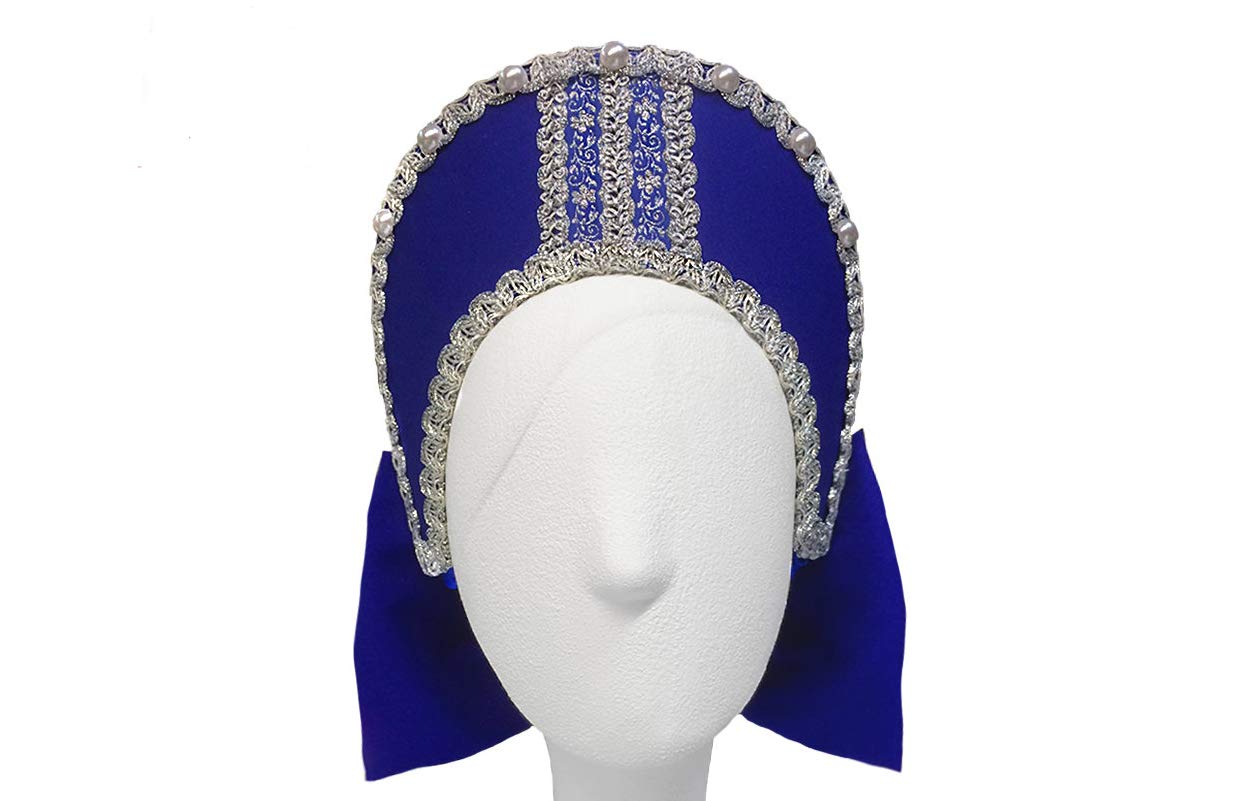 Traditional Russian Folk Dress - Blue Sarafan & Kokoshnik Costume for Women | Authentic Dance Outfit for Cultural Performances & Themed Parties