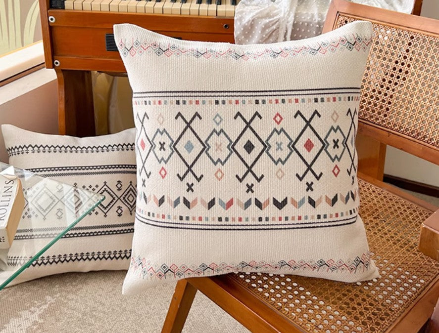 Bohemian Geometric Modern Decorative Sofa Pillow Covers - Oriental Square Throw Pillows for Couch & Dining Room - Perfect for Home Decor, Living Room Accents and Cozy Interior Design