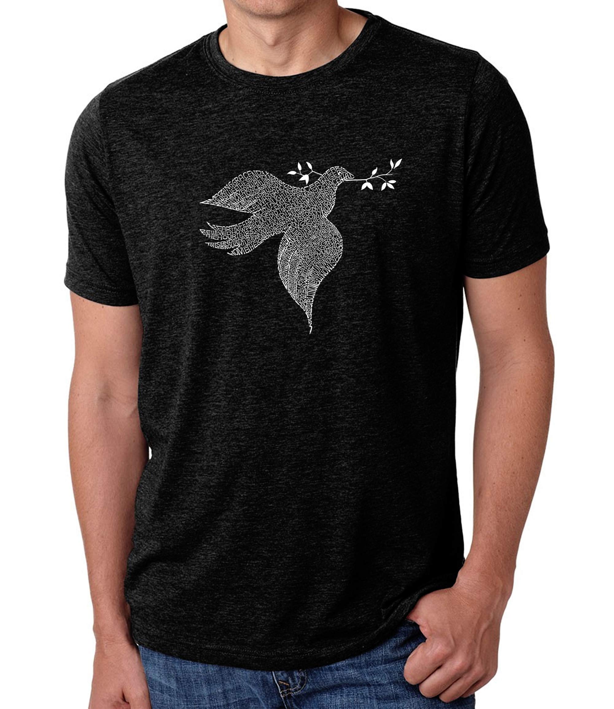 LA POP ART Men's Premium Blend Word Art T-Shirt - Dove Graphic Tee | Soft Cotton Comfort Fit Casual Shirt | Perfect for Streetwear, Gifts & Everyday Wear
