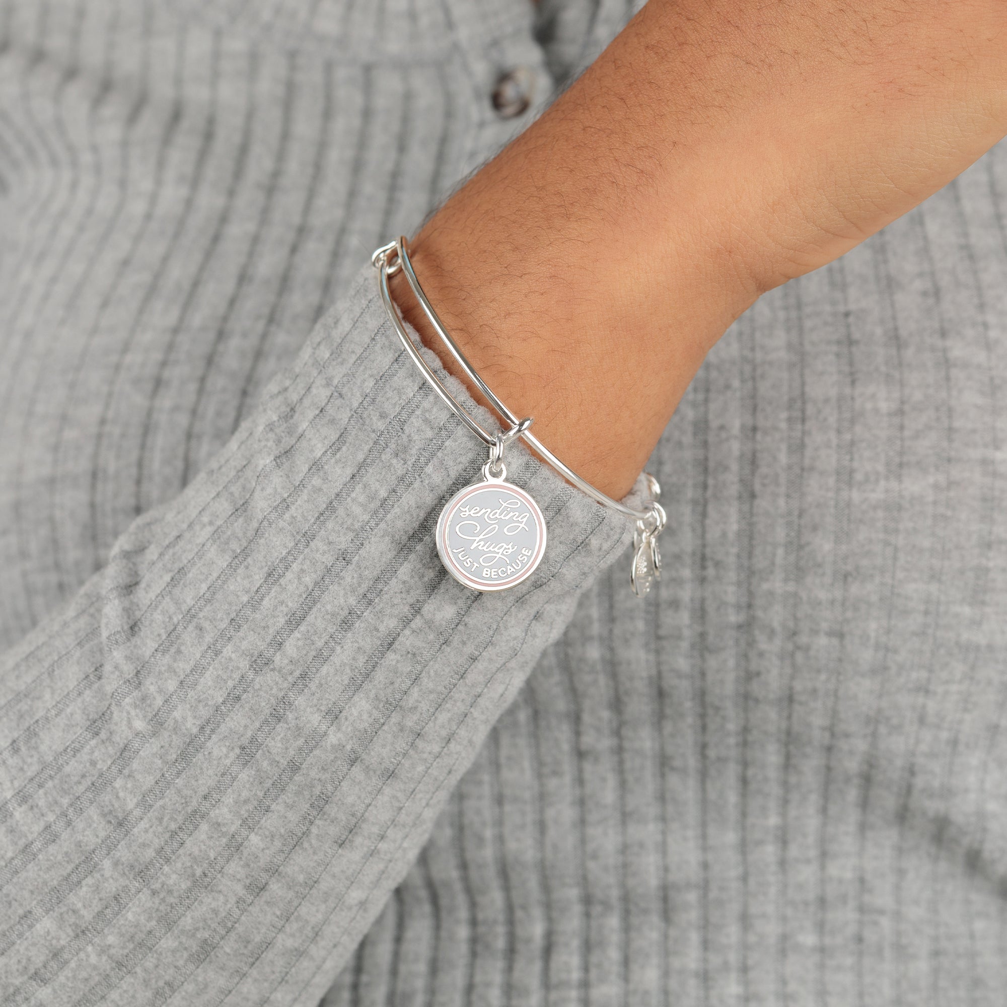 Send Hugs Just Because Charm Bangle - Thoughtful Gift for Friends & Family - Perfect for Birthdays, Anniversaries & Special Occasions