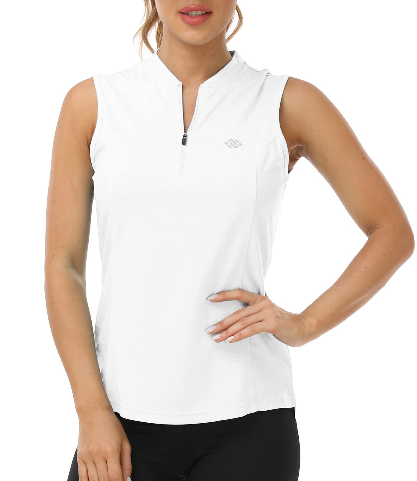 Women's Sleeveless Quick Dry UPF 50+ Sports Shirt - Tennis Golf Pickleball T-Shirt with Zipper for Active Women | Perfect for Outdoor Workouts, Gym & Summer Sports