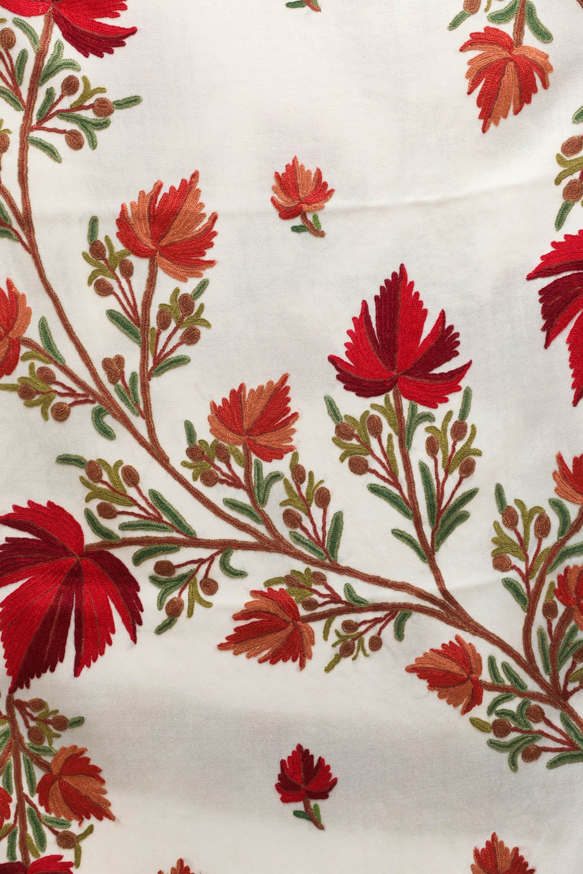Luxury Kashmir Pashmina Stole with Ari-Embroidered Design – Perfect for Weddings, Parties & Winter Fashion