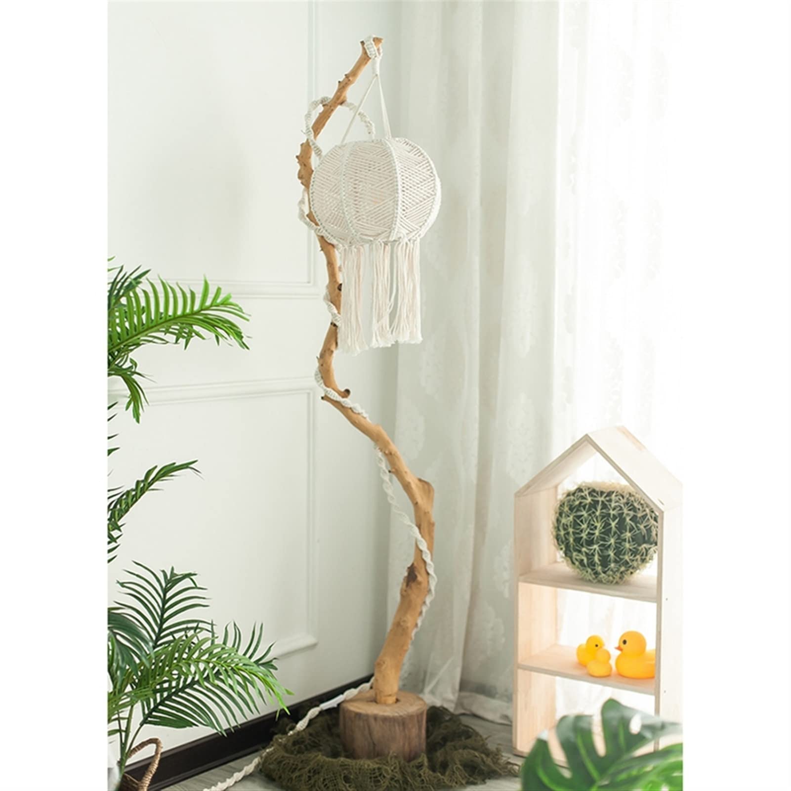 Hand-Woven Rattan Lampshade - Elegant Bohemian Hanging Pendant Light Cover for Bedroom, Living Room & Patio - Natural Woven Home Decor Lighting Fixture | Perfect for Boho, Farmhouse & Coastal Style Interiors
