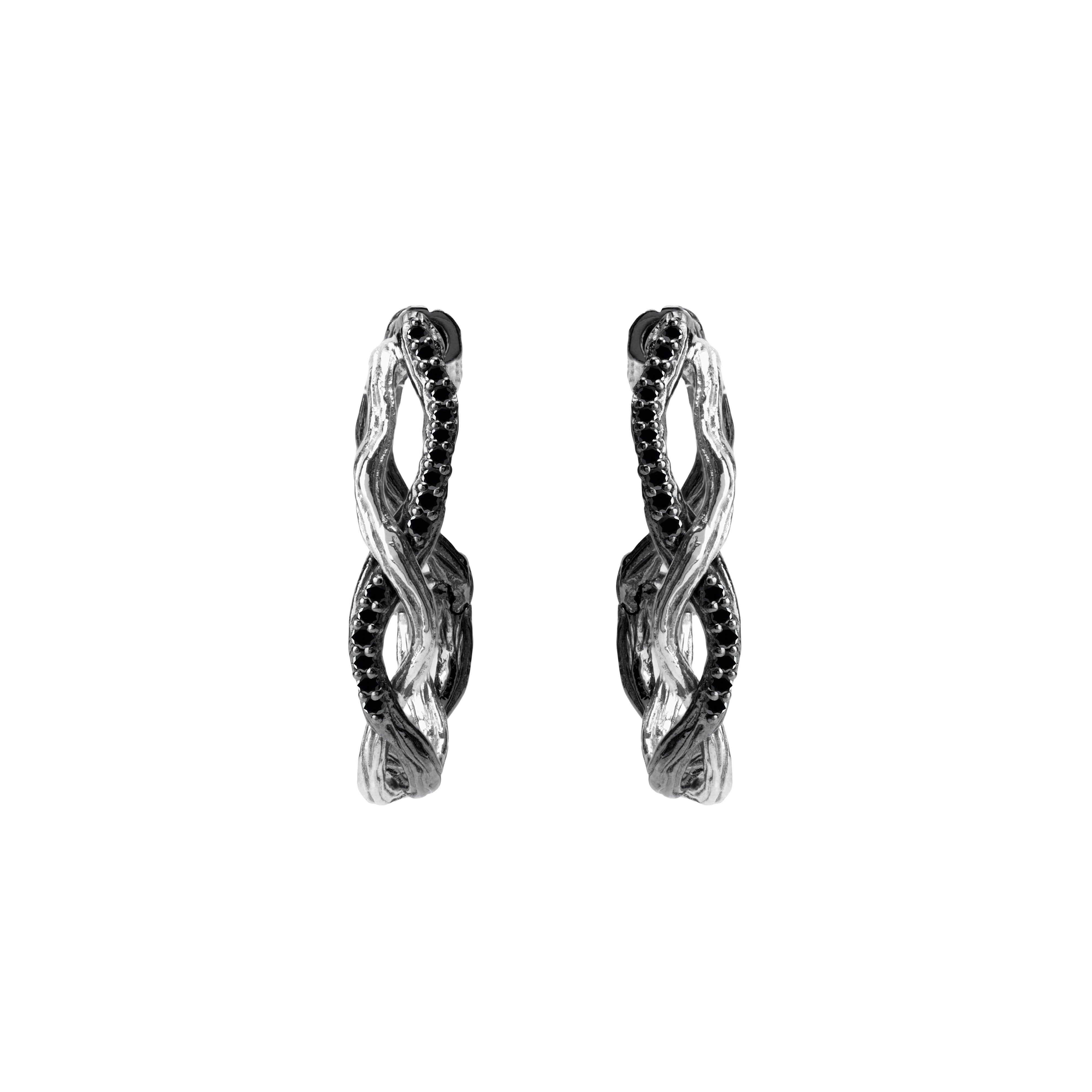 14K Gold Wisteria Hoops Earrings with Genuine Diamonds - Elegant Dangle Earrings for Women, Perfect for Weddings, Parties & Special Occasions