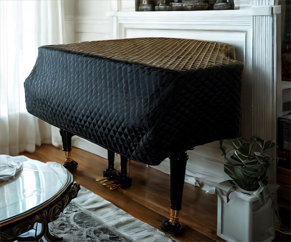 Grand Piano Cover - Double-Sided Waterproof Nylon Fabric with Thick Embossed Cotton Lining - 160cm (63