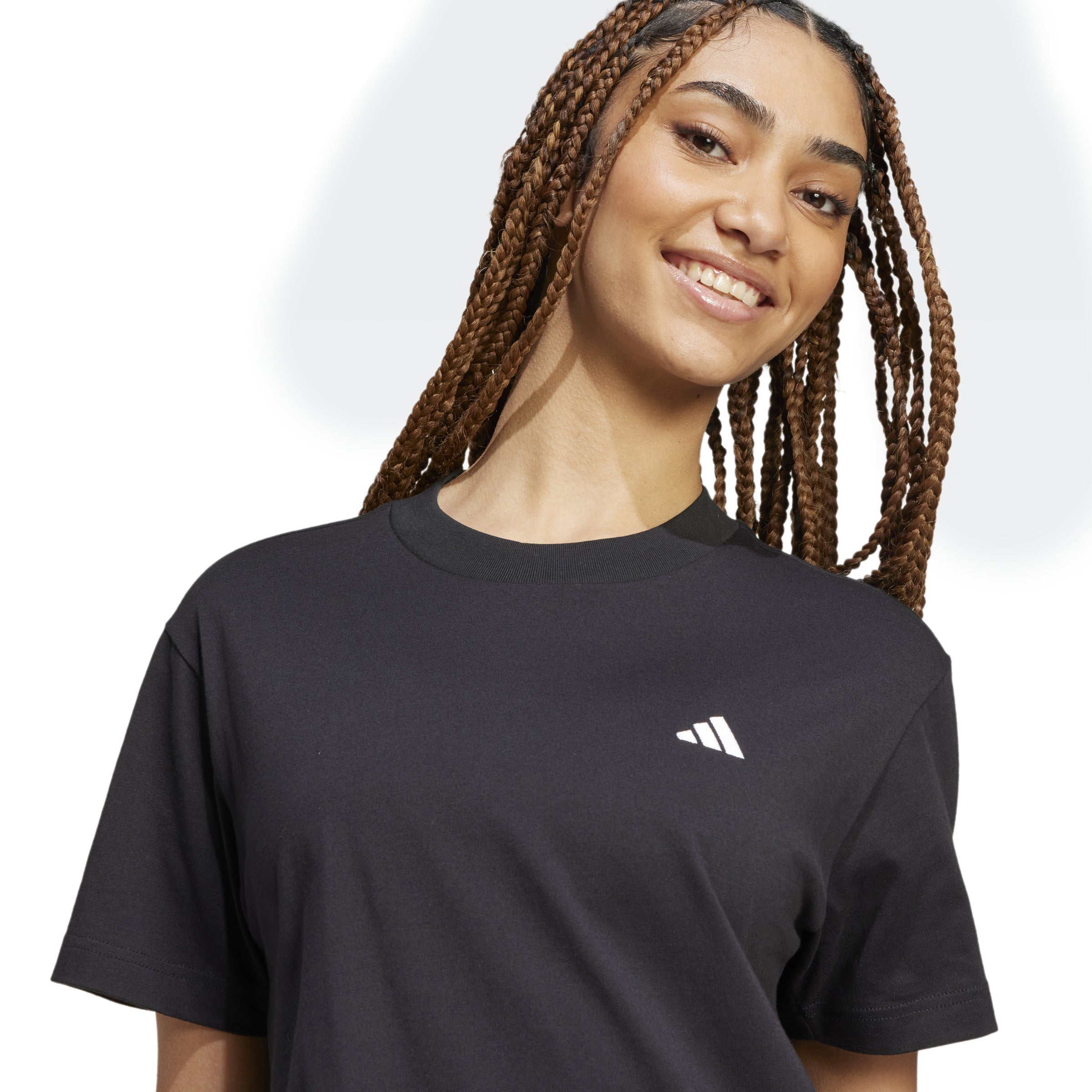 Adidas Women's Essentials Small Logo T-Shirt - Comfortable Casual Tee for Workout, Gym, Running & Everyday Wear