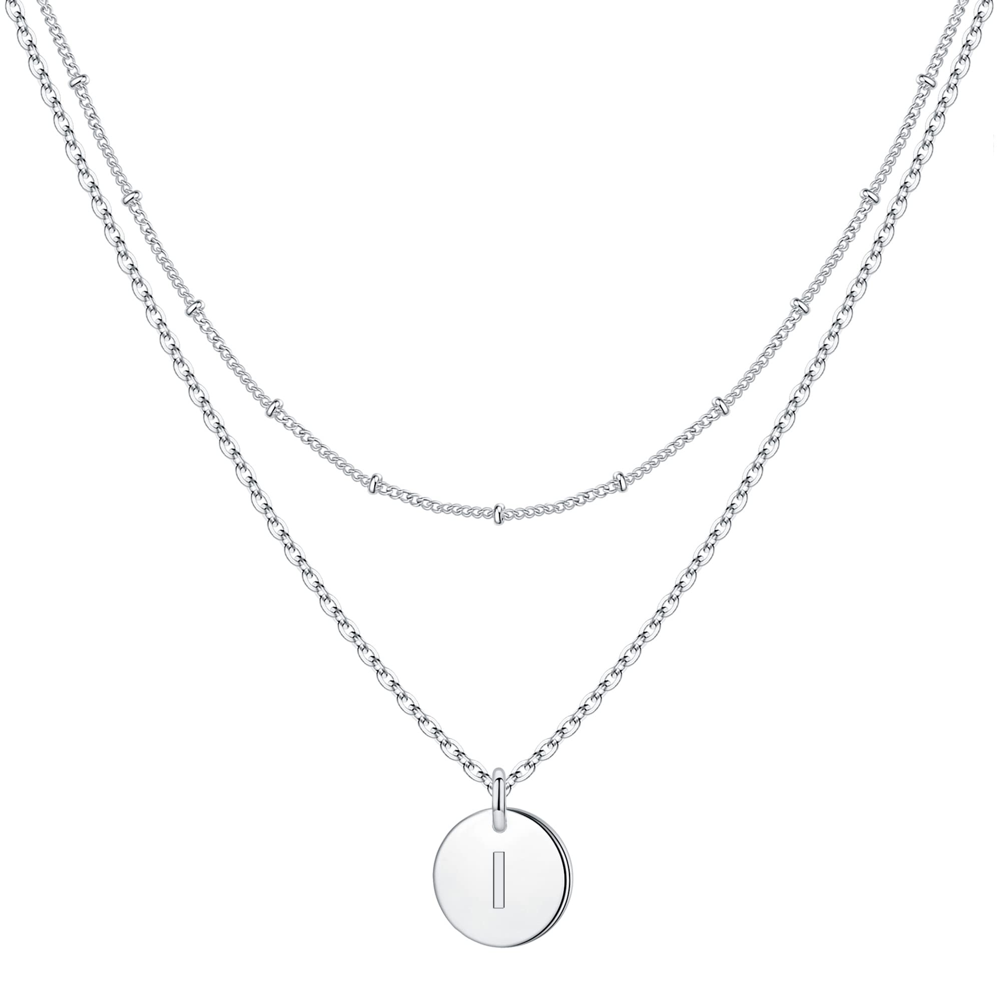 Personalized Initial Necklace for Women & Girls - Gold, Silver, Rose Gold Double-Sided Engraved Hammered Coin Pendant, Easter Gift for Teen Girls & Kids | Perfect for Layering, Birthday Presents & Special Occasions