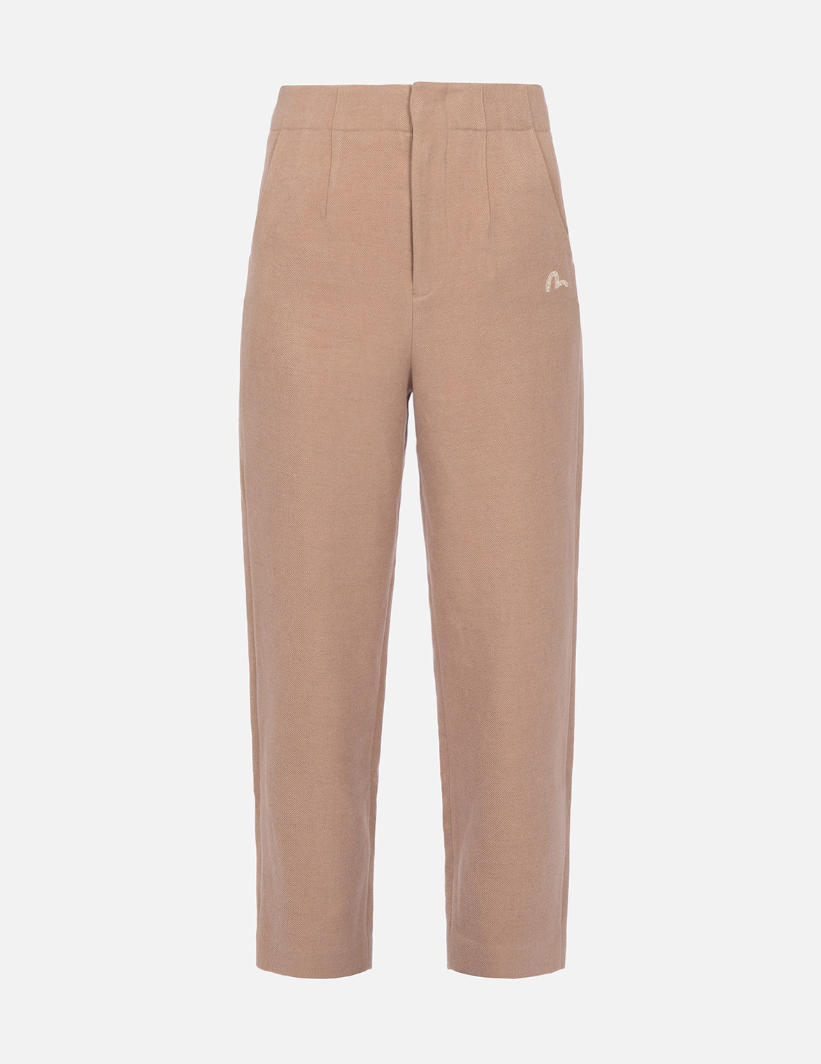 Seagull Embroidery Wool Blend Tapered Pants for Women - Comfortable & Stylish Casual Trousers for Fall/Winter Fashion, Office Wear & Daily Outfits