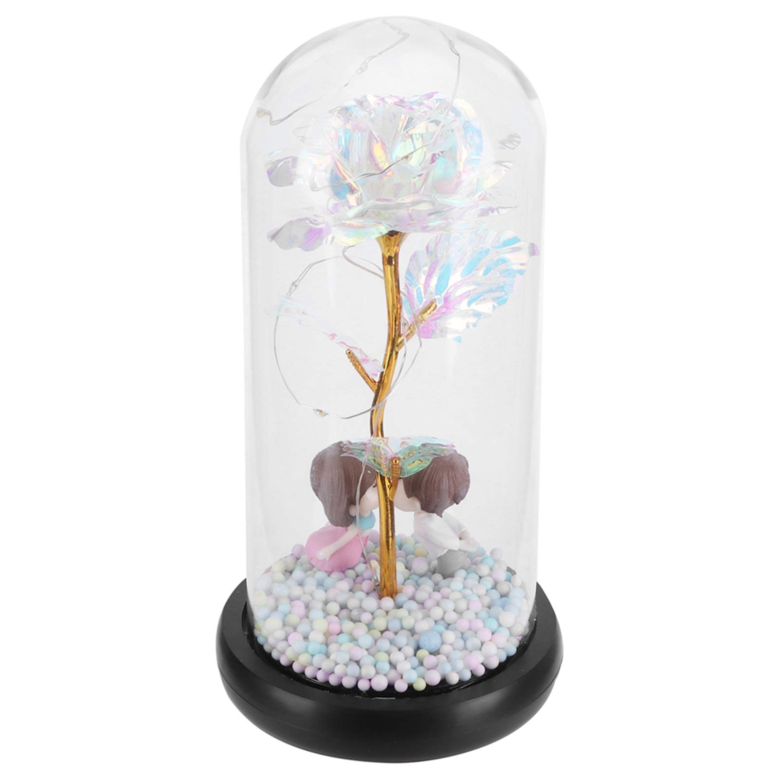 24K Gold Plated Acrylic Artificial Rose Flower - Colorful Battery Powered Home Decor Gift for Valentine's Day, Anniversary, Wedding & Party Centerpiece