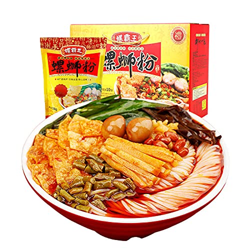 Li Ziqi Luosifen Instant Rice Noodles - Authentic Liuzhou Snail Noodles 330g (10 Pack) | Spicy Flavor, Boiled Type with Rice Flour & Screw Powder | Perfect for Quick Meals, Late Night Snacks & Asian Food Lovers