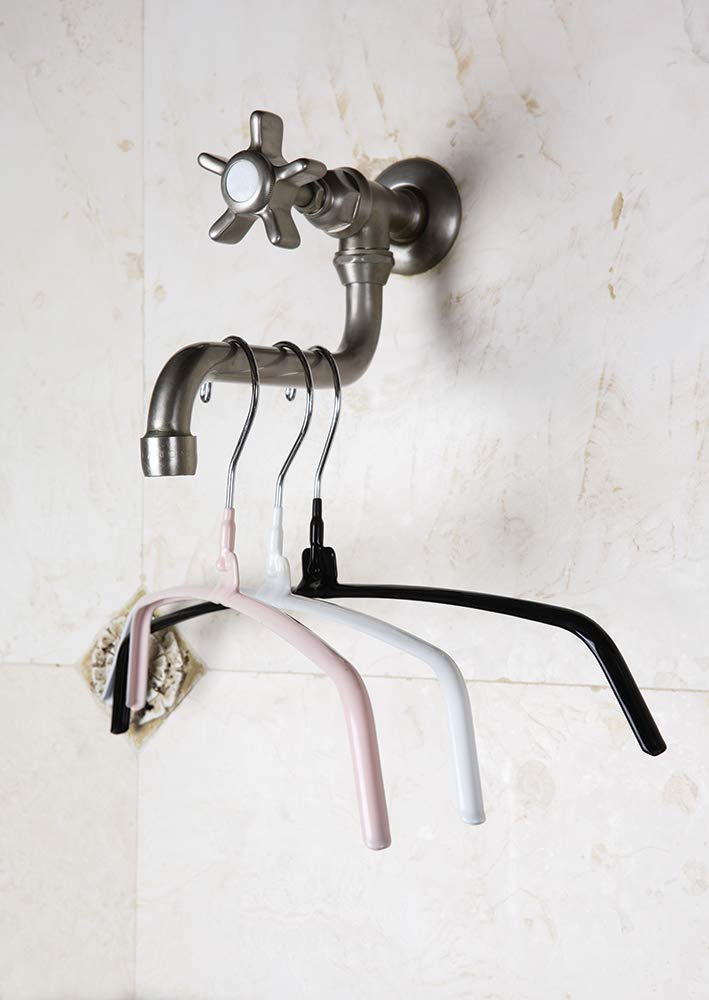 100-Pack Black Rubberized Ultra-Thin Metal Hangers - Space Saving Arched Design with Non-Slip Vinyl Coating & Chrome Hooks by The Great American Hanger Company - Perfect for Closet Organization, Retail Stores & Laundry Rooms