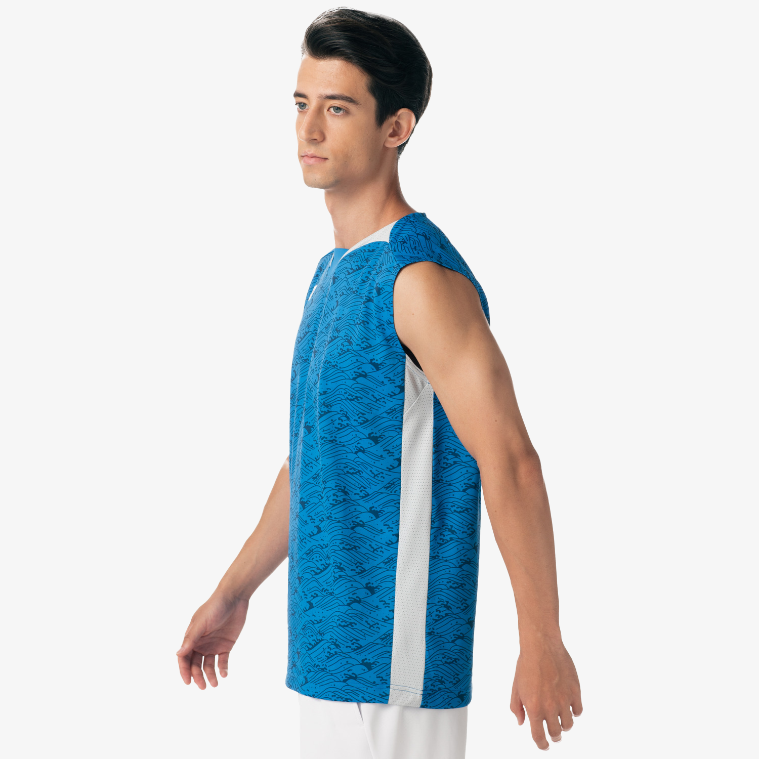 Yonex Men's Breathable Quick-Dry Sleeveless Tennis Shirt 10614 - Lightweight Performance Top for Hot Weather & Tournament Play (Blue)