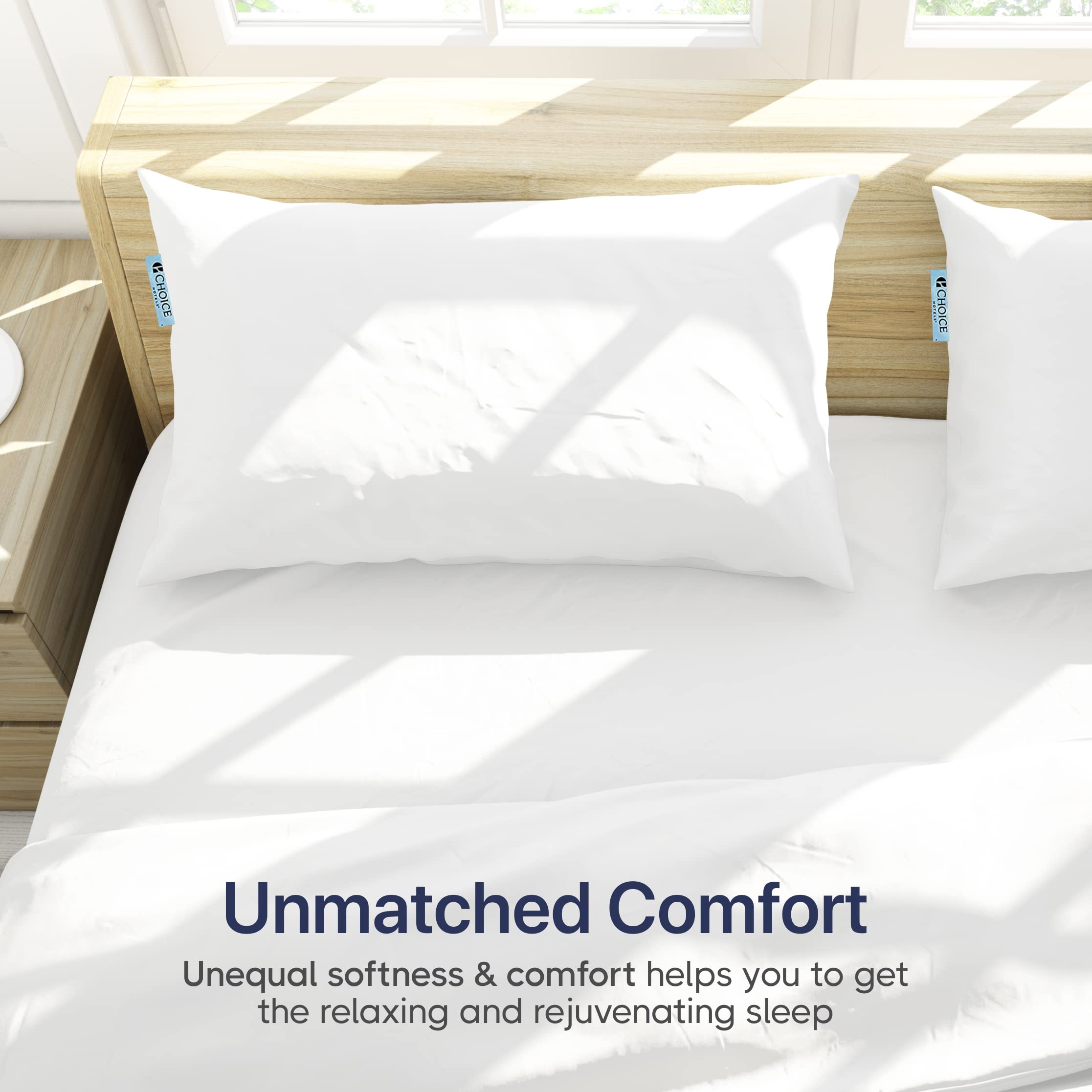 **Luxury King Size Pillow 20x36 Inch - Firm Hotel Pillow for Side Sleepers & Sound Sleep, Made in USA - Includes 1 White Pillowcase (Perfect for Hotels, Home, & Travel)**