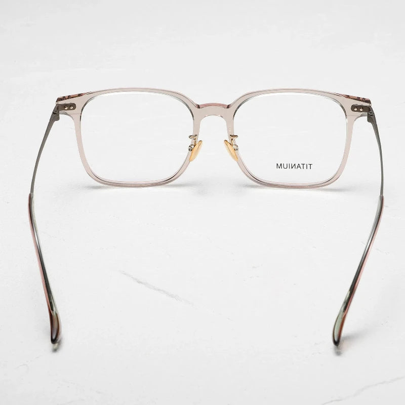 Aror Unisex Full Rim Square Acetate Titanium Eyeglasses 84296 - Stylish & Durable Eyewear for Men & Women - Perfect for Work, Reading & Everyday Fashion
