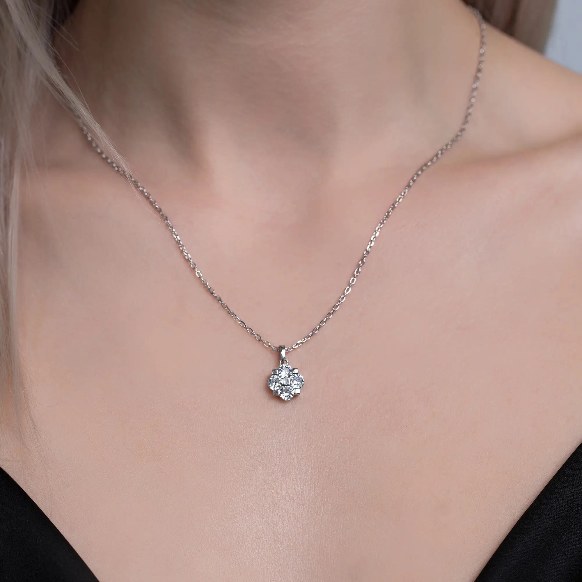 Sterling Silver Clover Necklace for Women - Elegant Irish Shamrock Pendant Jewelry Gift for St. Patrick's Day, Birthday & Anniversary