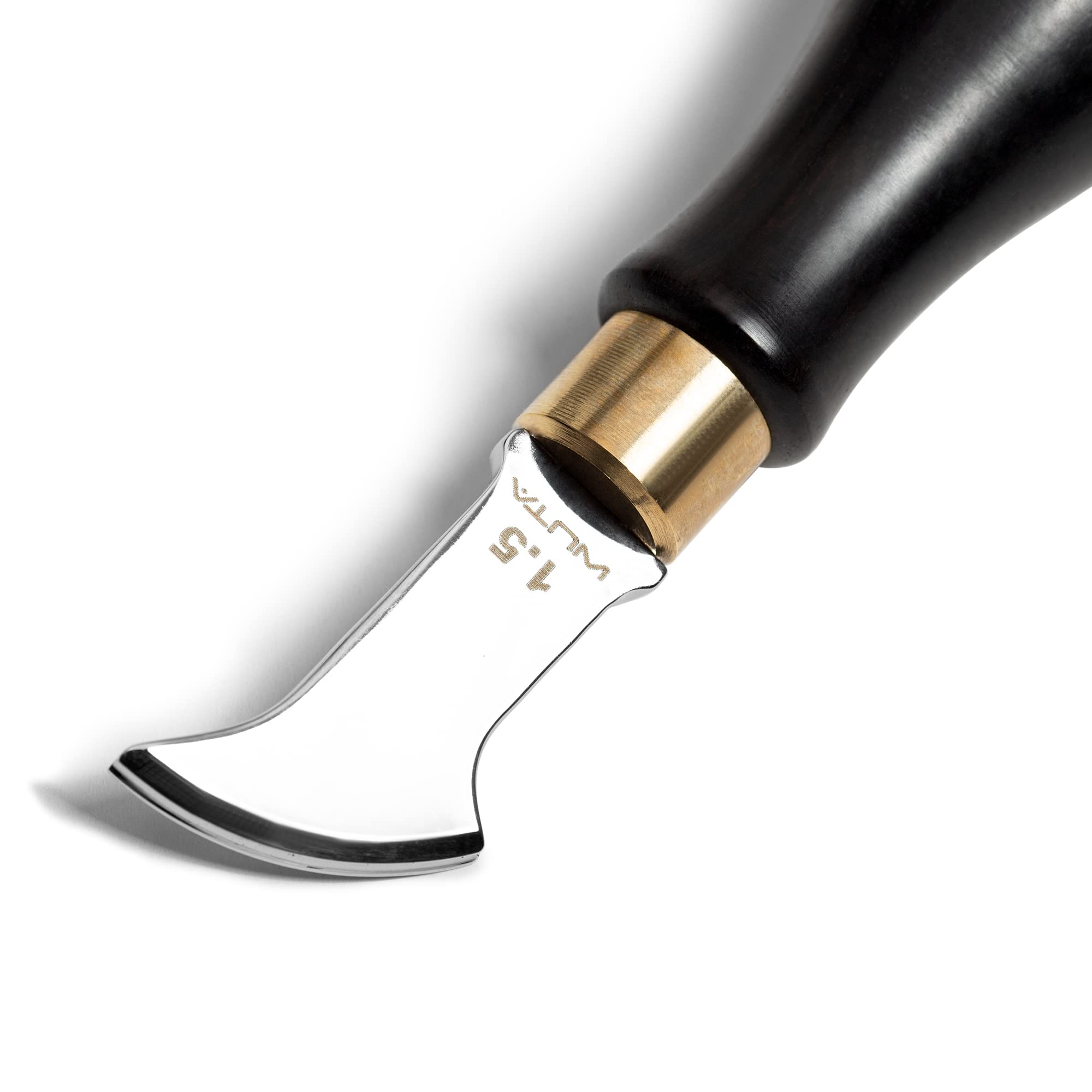 WUTA 1.5mm Stainless Steel Leather Edge Creaser Tool with Black Wood Handle - Professional Leather Crafting Tool for Edge Marking & Creasing - Perfect for DIY Leather Projects, Shoe Repair & Bag Making