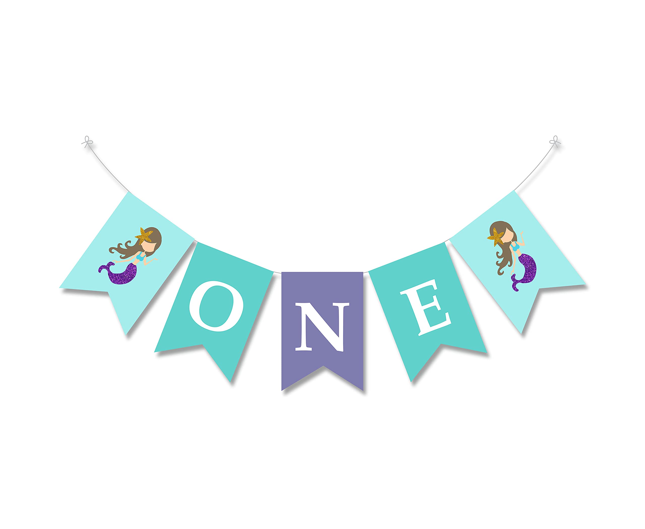 Mermaid First Birthday Party Highchair Banner & Decorations - The Bash Affair | 1st Birthday Party Supplies for Girls, Baby Shower, High Chair Sign | Perfect for Mermaid-Themed Birthday Celebrations & Baby Showers