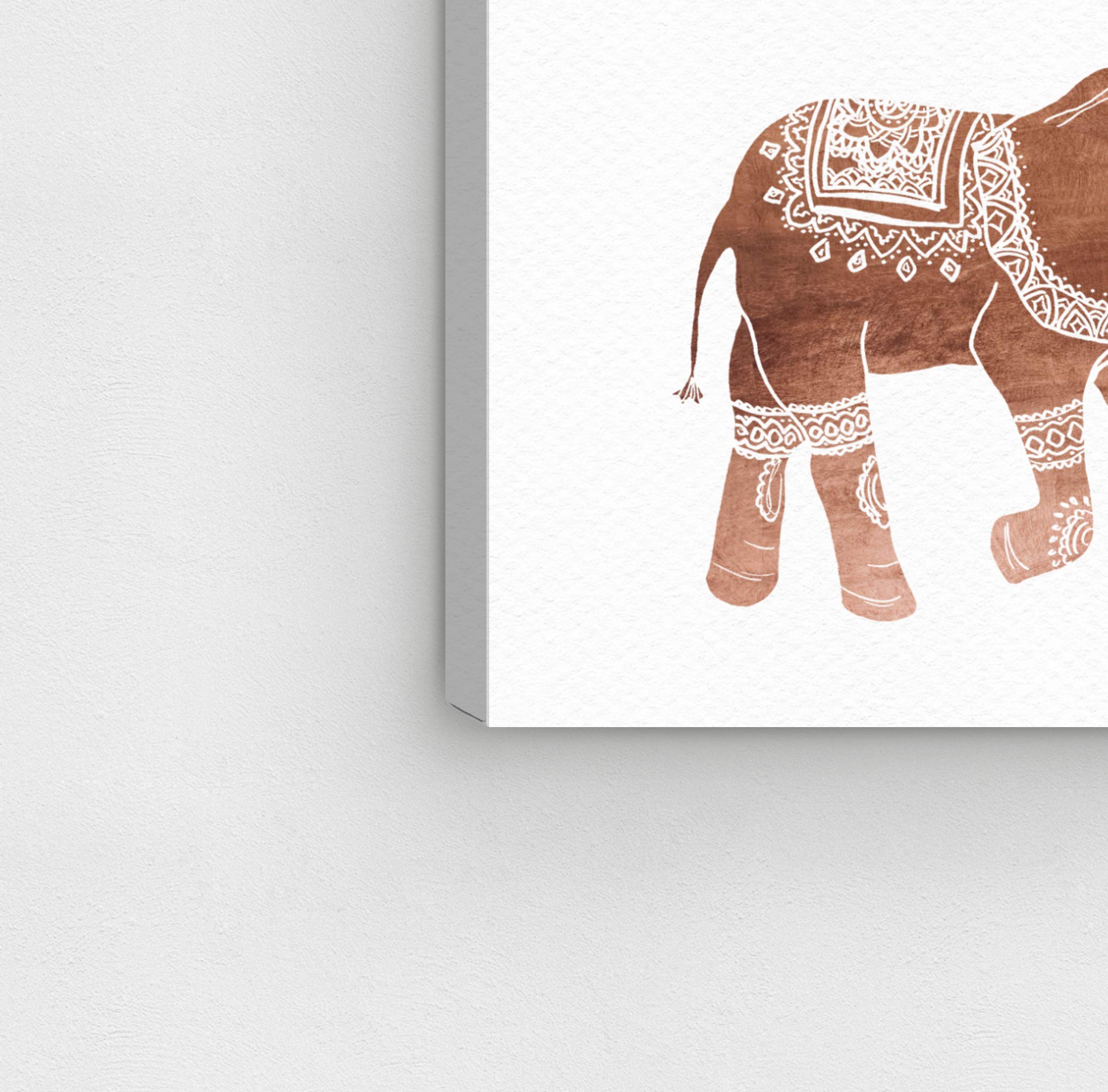 Oliver Gal Artist Co. Elephant World Canvas Wall Art - 36x45 Inch Gold & Gray Animal Print for Living Room, Bedroom, Office Décor