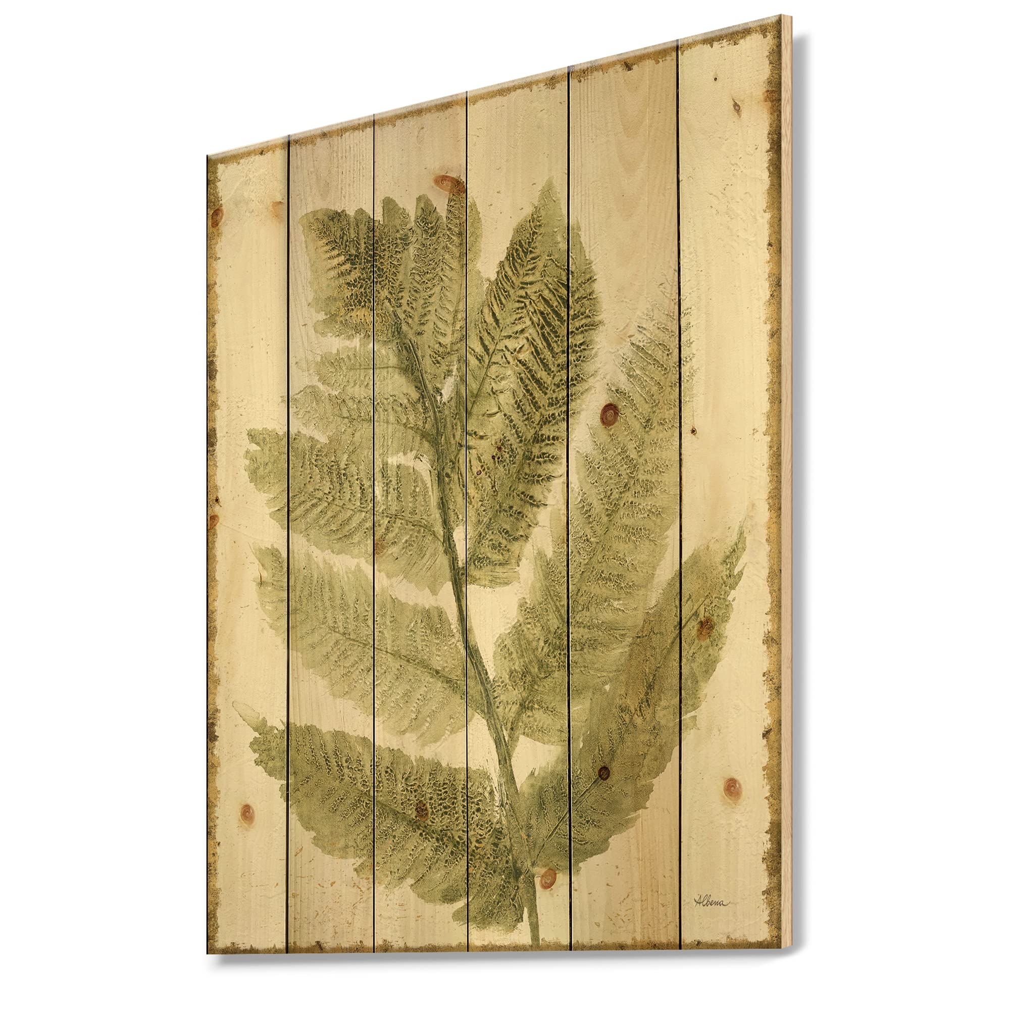 DesignQ Simple Forest Farmhouse Wood Wall Decor - Green Floral Wood Wall Art Panels Printed on Natural Pine - Perfect for Living Room, Bedroom & Home Office Decor