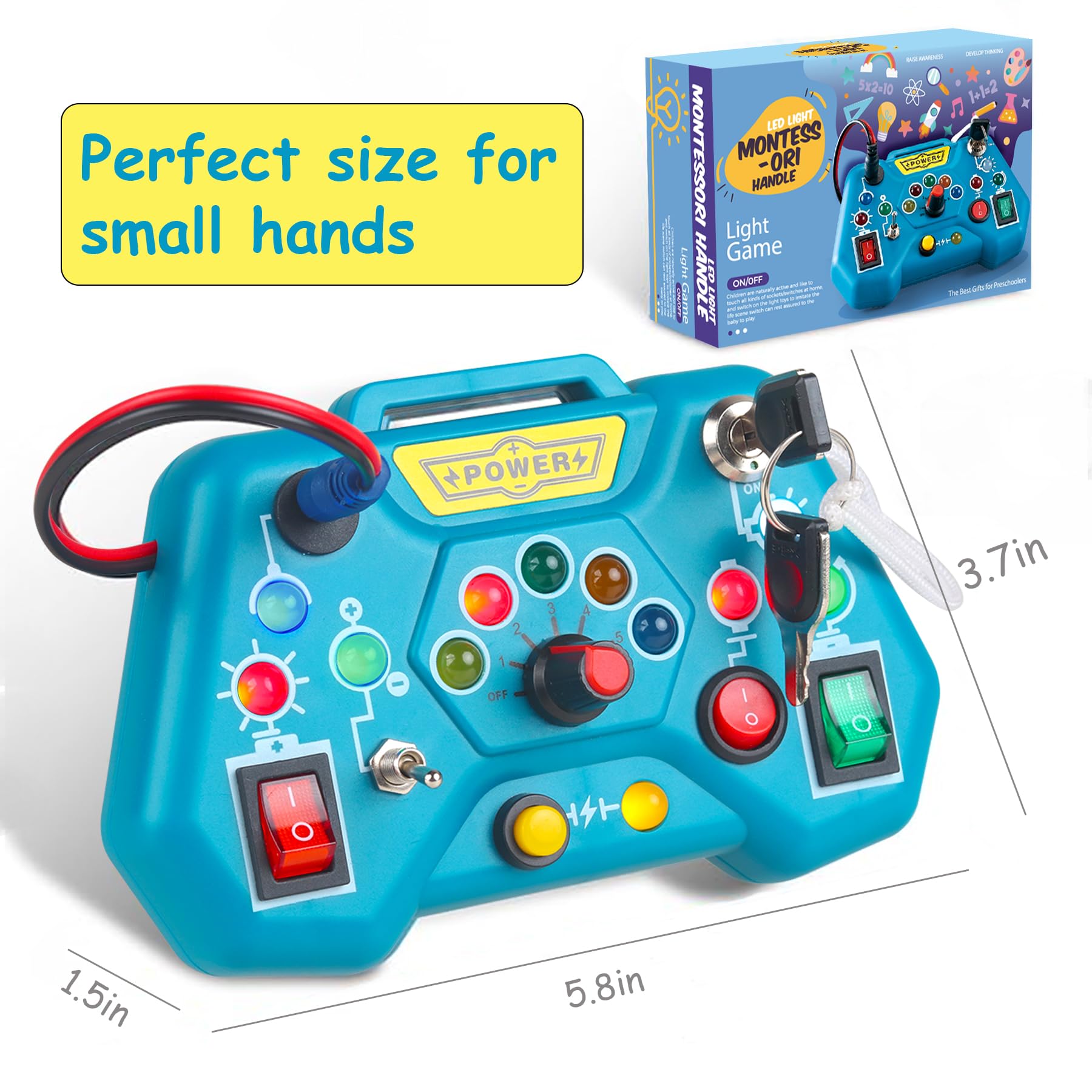 Montessori Busy Board Toys for Toddlers 1-3 Years Old - Sensory Learning Toys for Autism & Early Education - Travel Activity Board for 12-18 Month Baby Boys & Girls - Perfect Birthday Gift & Airplane Car Play Toy