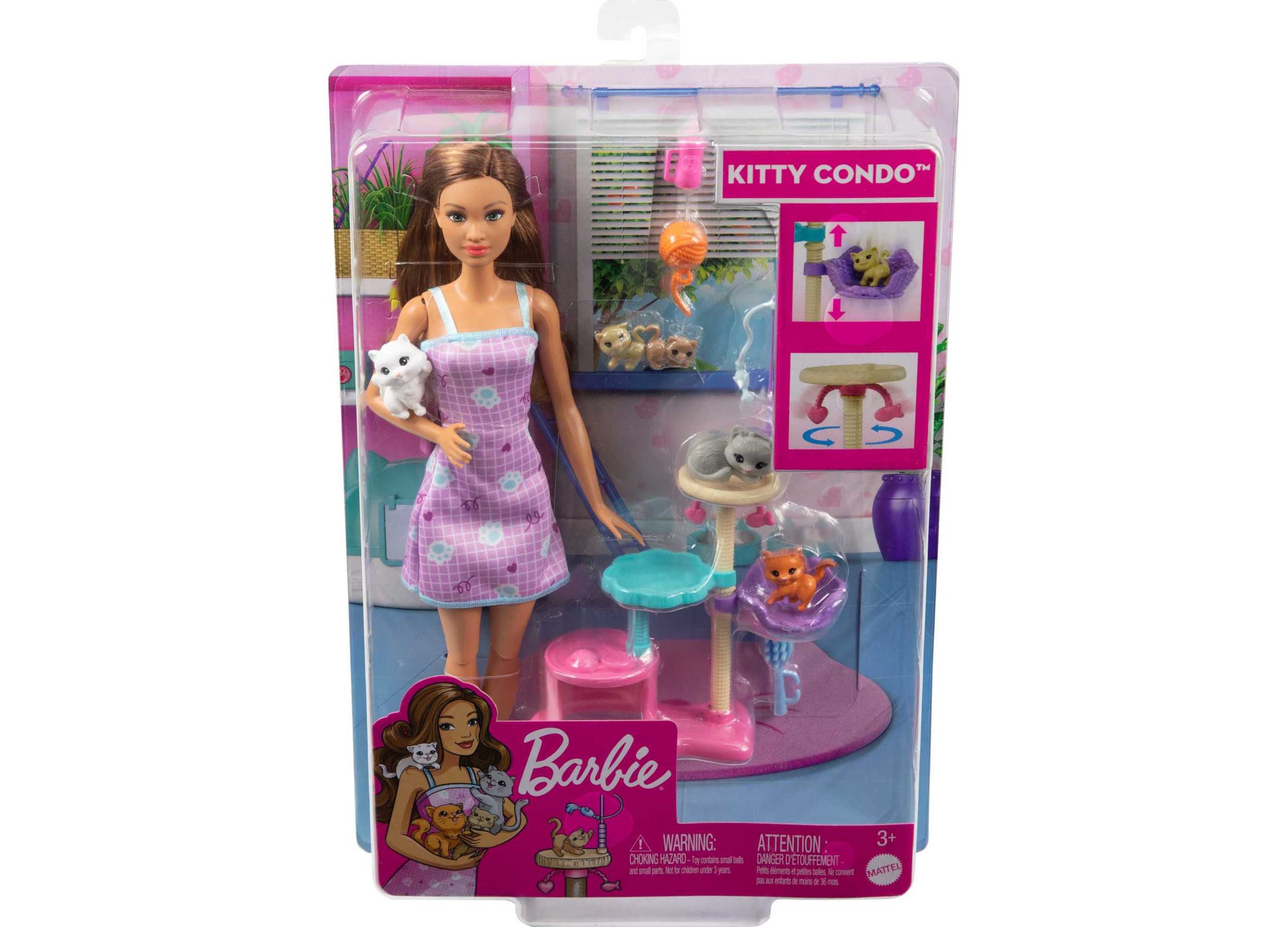 Barbie Kitty Condo Playset with Doll, Pets & Accessories - Interactive Dollhouse for Kids | Pretend Play & Storytelling Fun